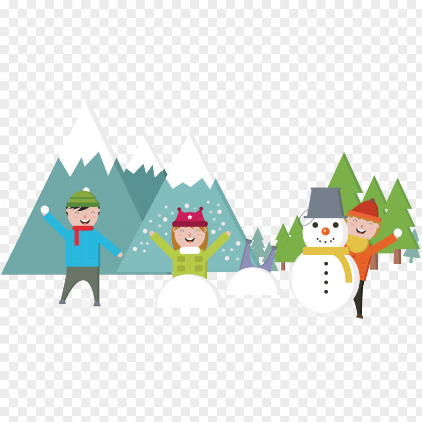 Children's Play Snow Landscape Background Child Game Clip Art PNG