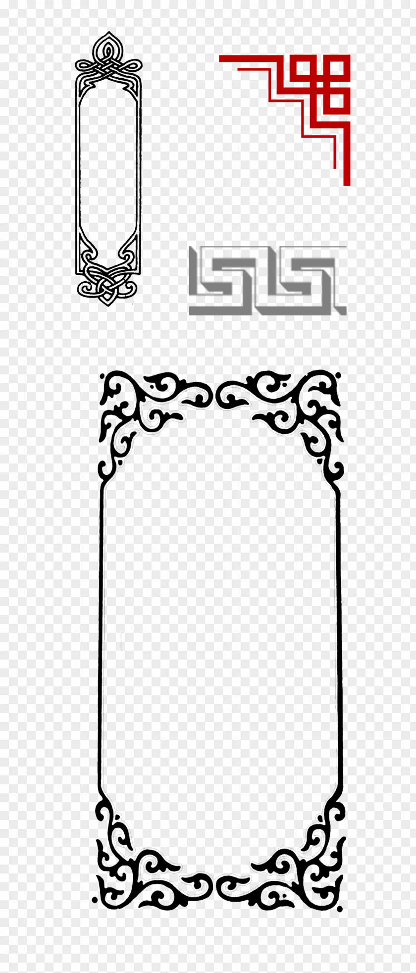 China Wind Frame Collection Template PNG