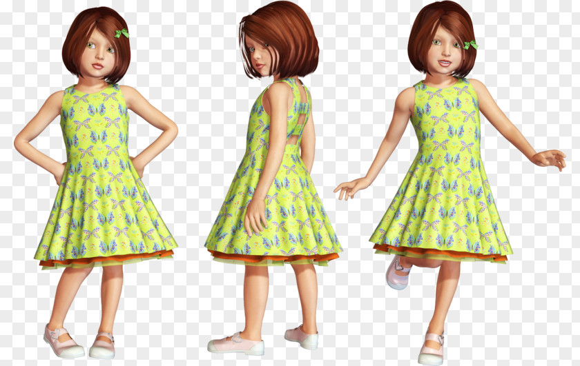 Dress Clothing Yellow Child Green PNG
