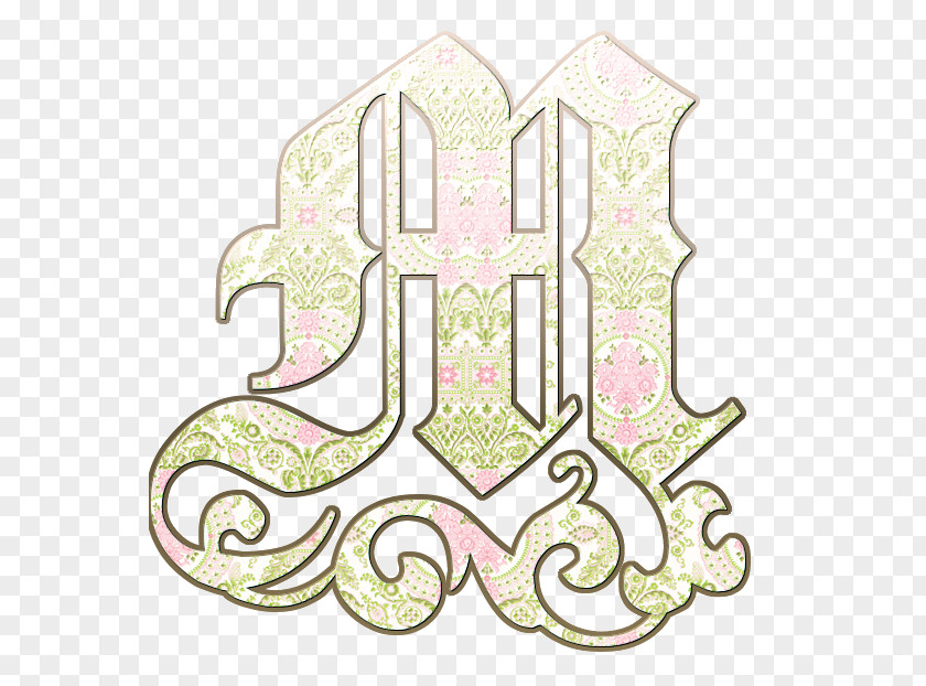 Illuminated Letter M Od Fatma Decoupage Alphabet Clip Art Pattern PNG