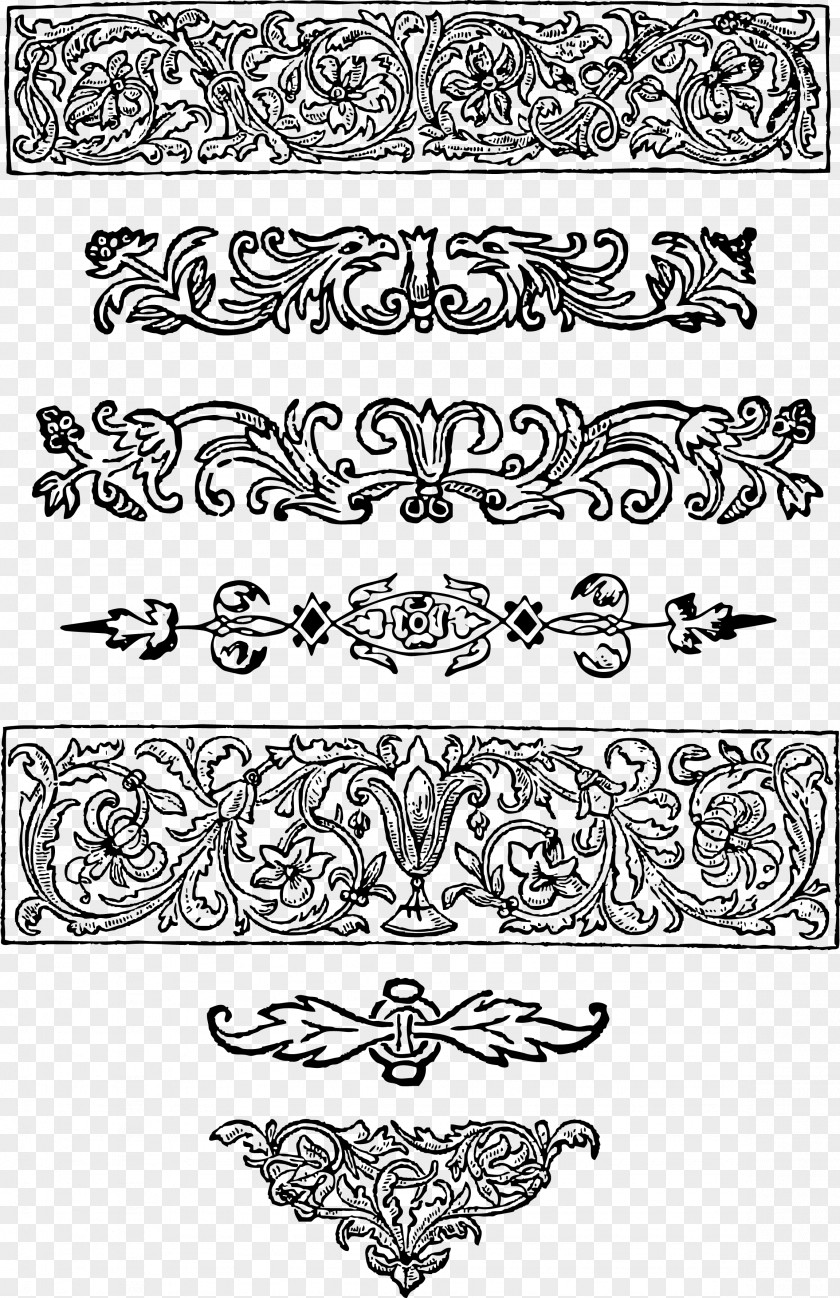 Vector Border Drawing Ornament Mosaic Clip Art PNG