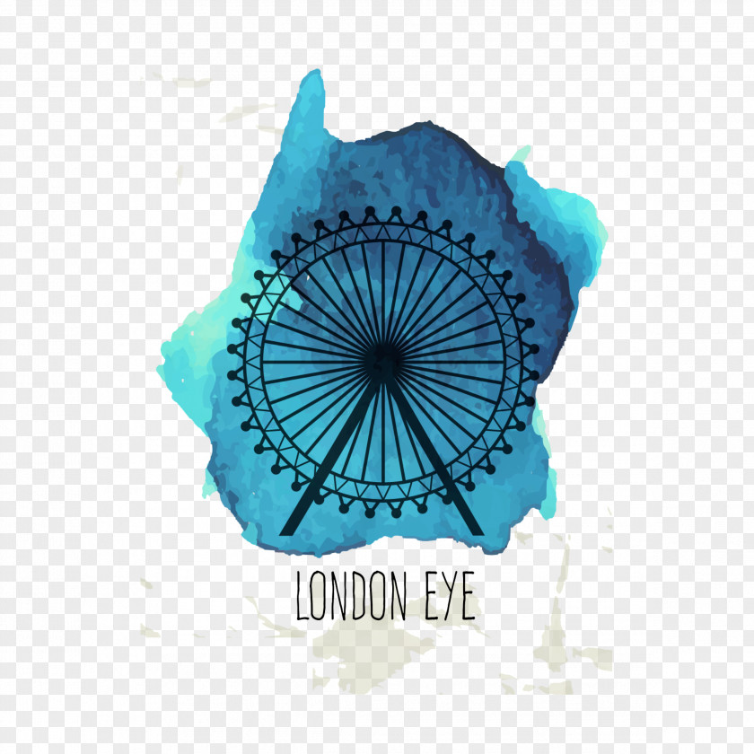 Watercolor London Eye Big Ben PNG