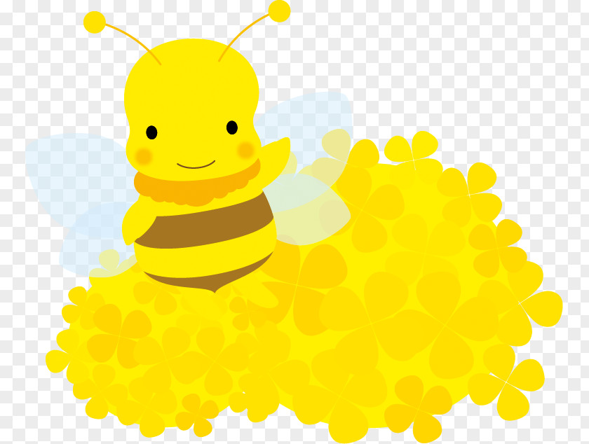 Bee Sitting On The Left Side Of Flower. PNG