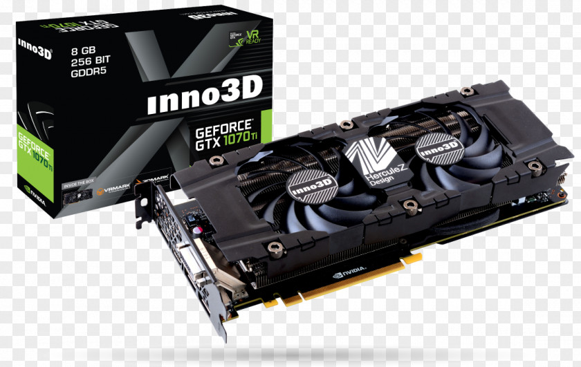 Nvidia Graphics Cards & Video Adapters INNO3D GeForce GTX 1070 Ti Twin X2 8GB Card N107T-1SDN-P5DN NVIDIA PNG