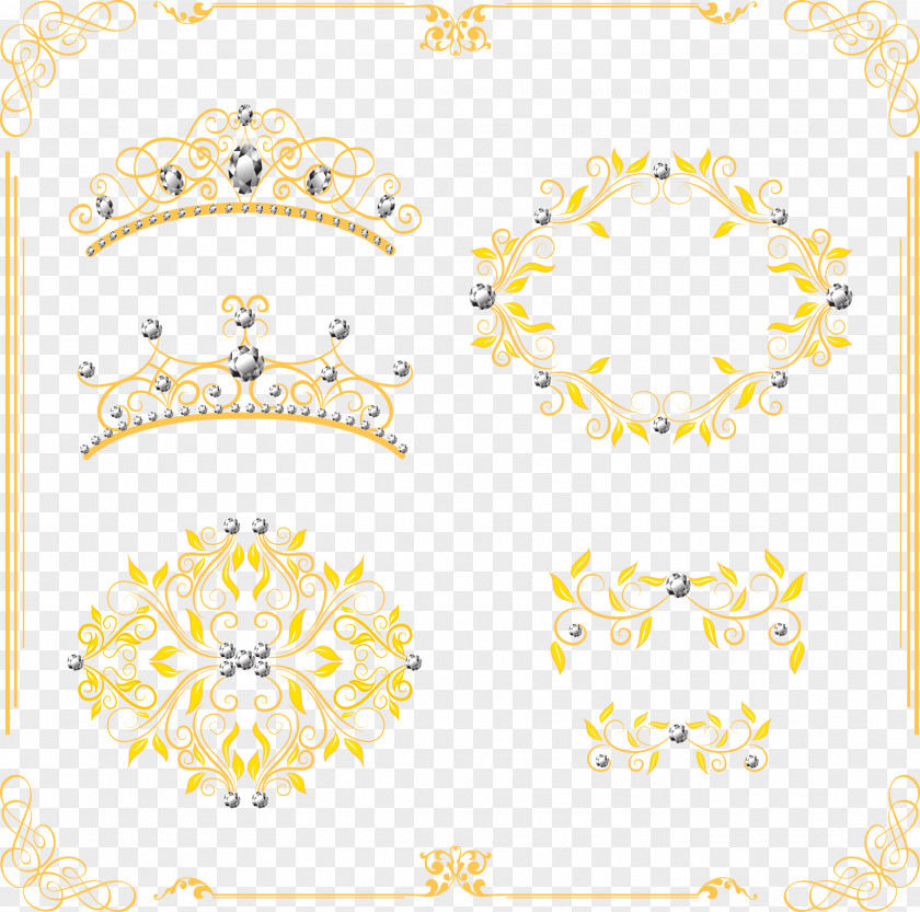 Crown Decoration Yellow Area Pattern PNG