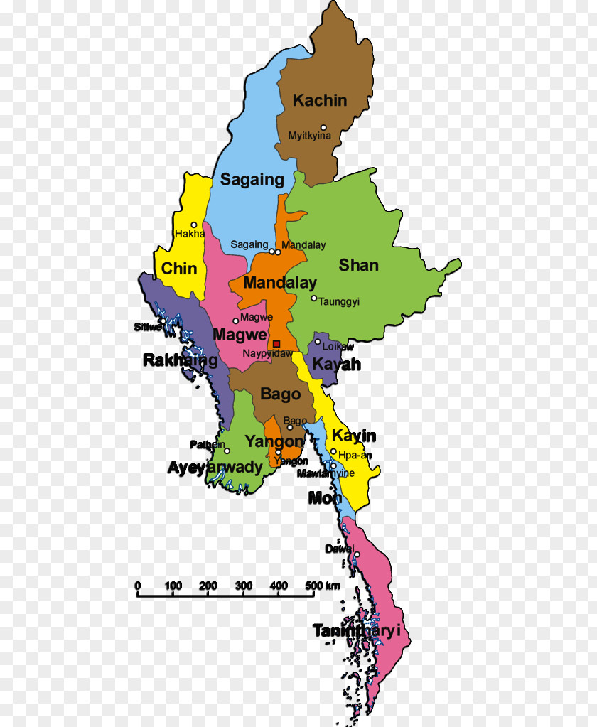Myanmar Map Mrauk U Kayin State Administrative Divisions Of Shan PNG