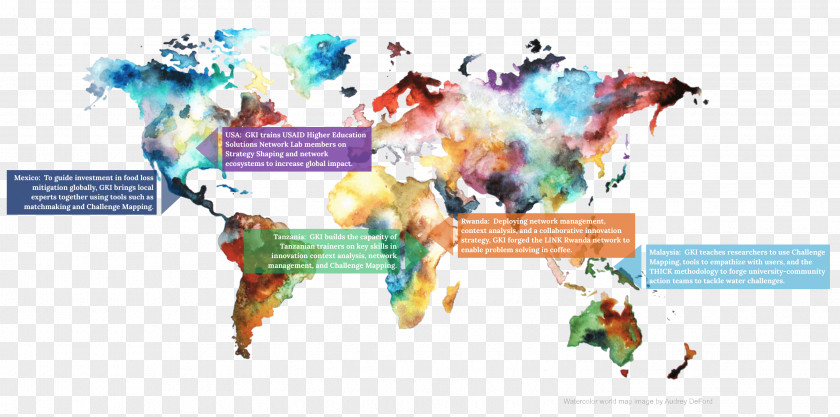 Watercolor Map World Painting PNG
