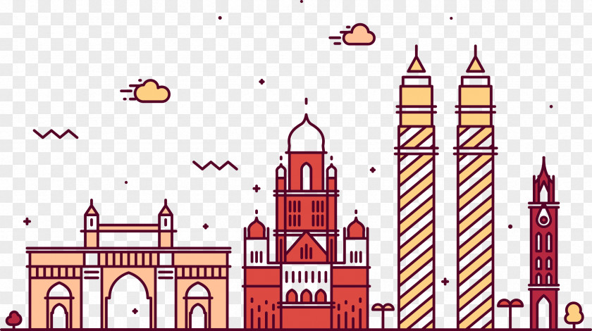 Architectural Mumbai City District Vector Graphics Illustration Royalty-free PNG
