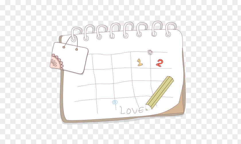 Lovely Hand-painted Border Calendar Computer File PNG