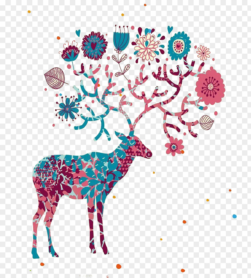 Pattern Deer Elk Chital Curtain PNG