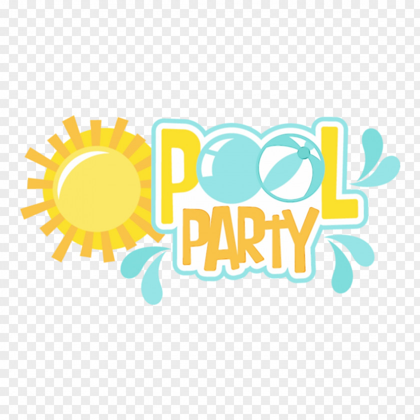 Swimming Pool Party Logo Birthday Silhouette PNG