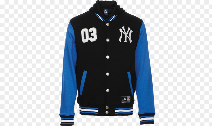 Letterman Jacket With Hood New York Yankees MLB Majestic Athletic T-shirt PNG