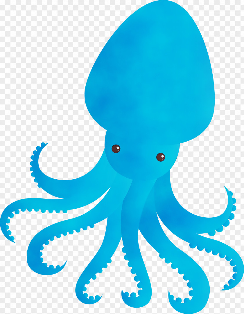 Octopus Giant Pacific Aqua Blue PNG