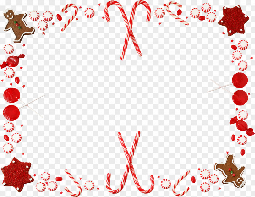 Garland Frame Candy Cane Christmas Borders And Frames Clip Art PNG