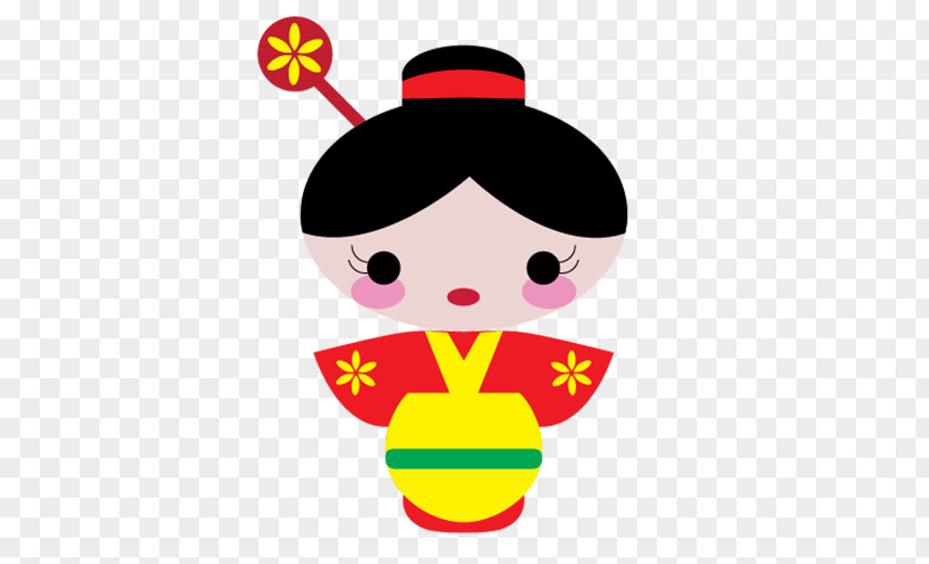Kokeshi Doll Chinese Temple Architecture Paper PNG