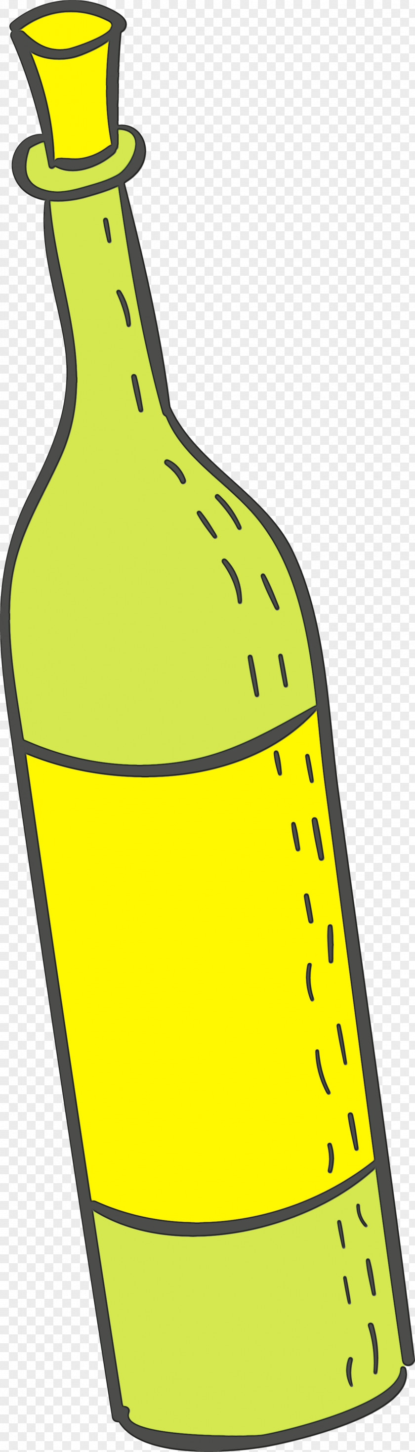 Glass Bottle Yellow Plants Line PNG