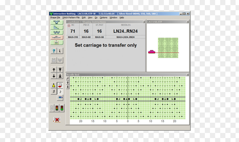 Knitting Machine Information Text Draft Pattern PNG