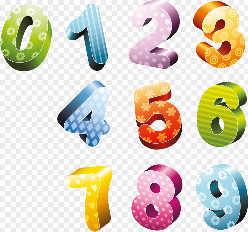 1 3D Computer Graphics Number Clip Art PNG