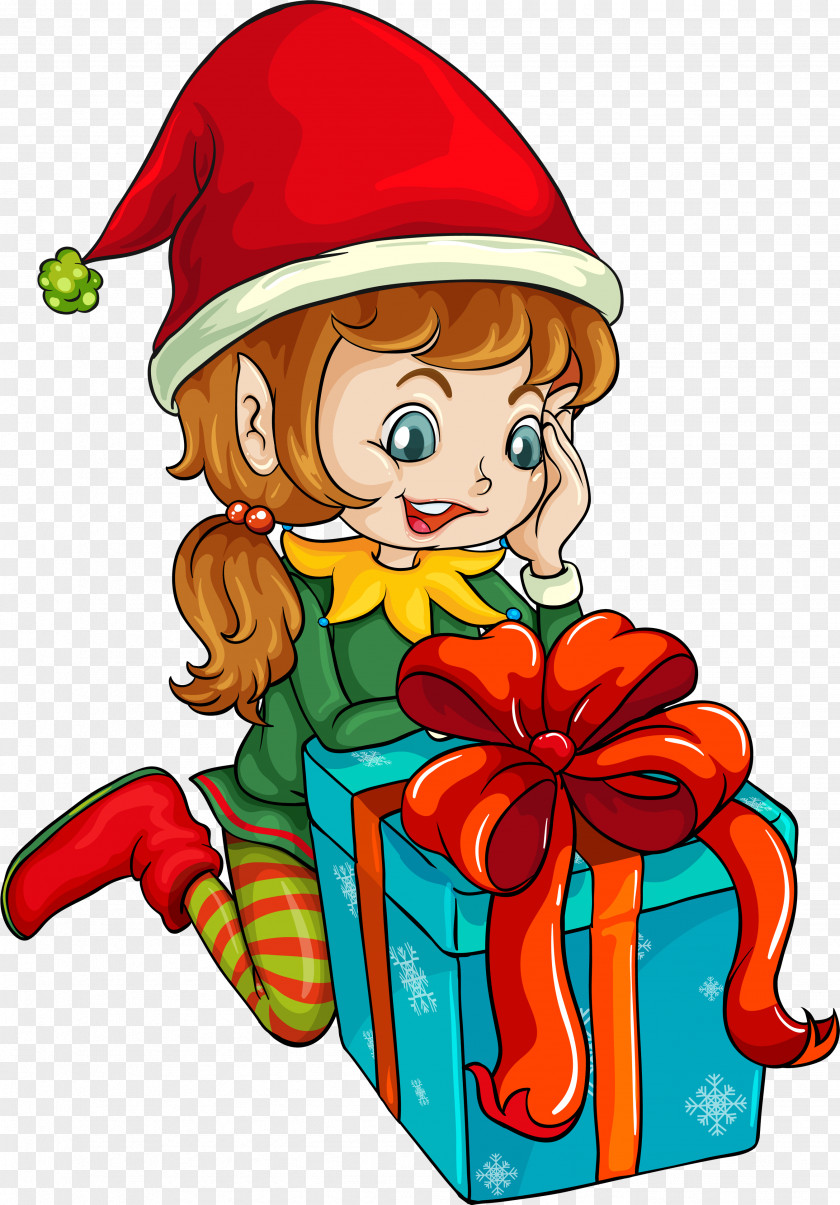 Elf Santa Claus Christmas Cartoon Clip Art PNG