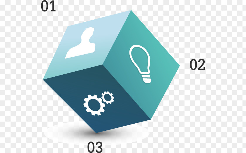 Three Blue Cube Graph Infographic Three-dimensional Space Euclidean Vector PNG