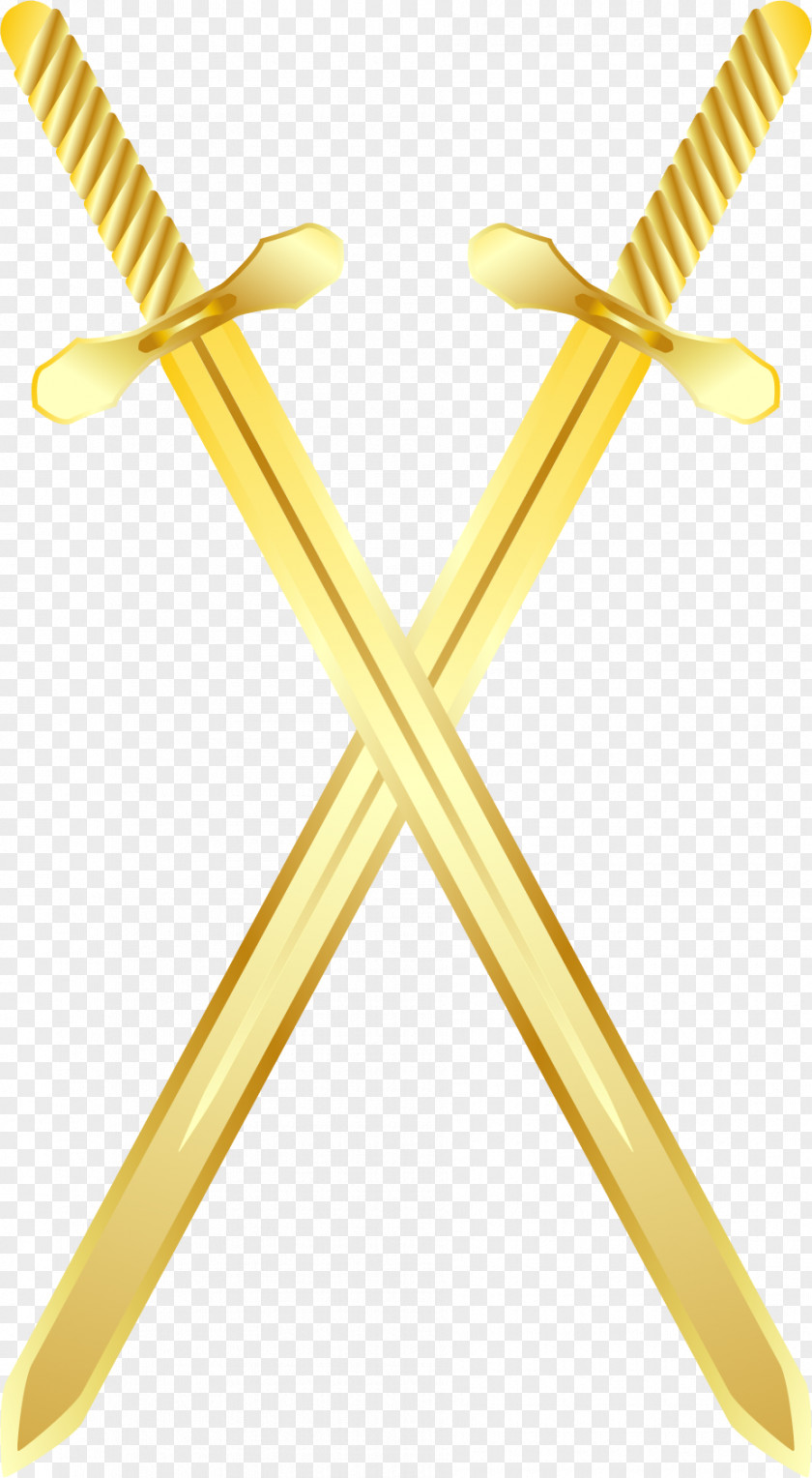 Vector Painted Gold Sword Euclidean Computer File PNG