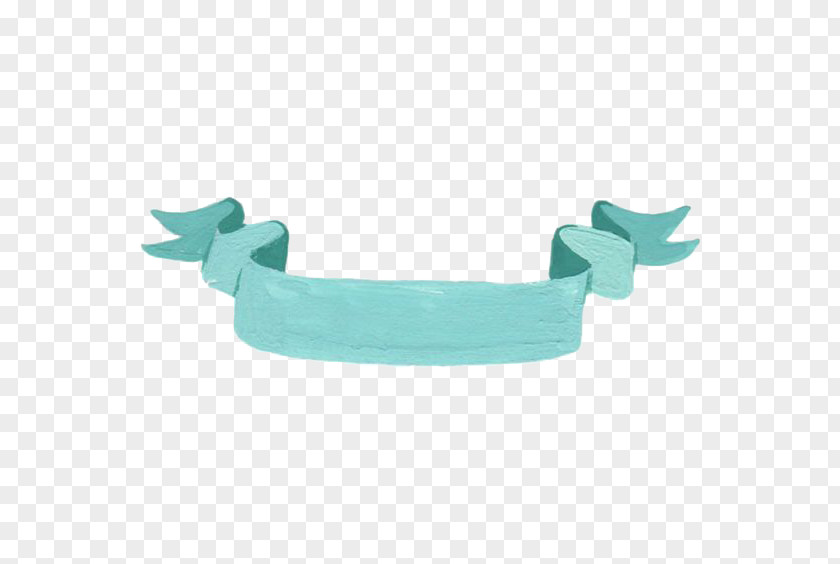 Hand Painted Blue Ribbon Material PNG