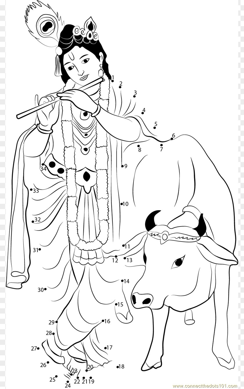 Lord Krishna Janmashtami Ganesha Coloring Book Drawing PNG