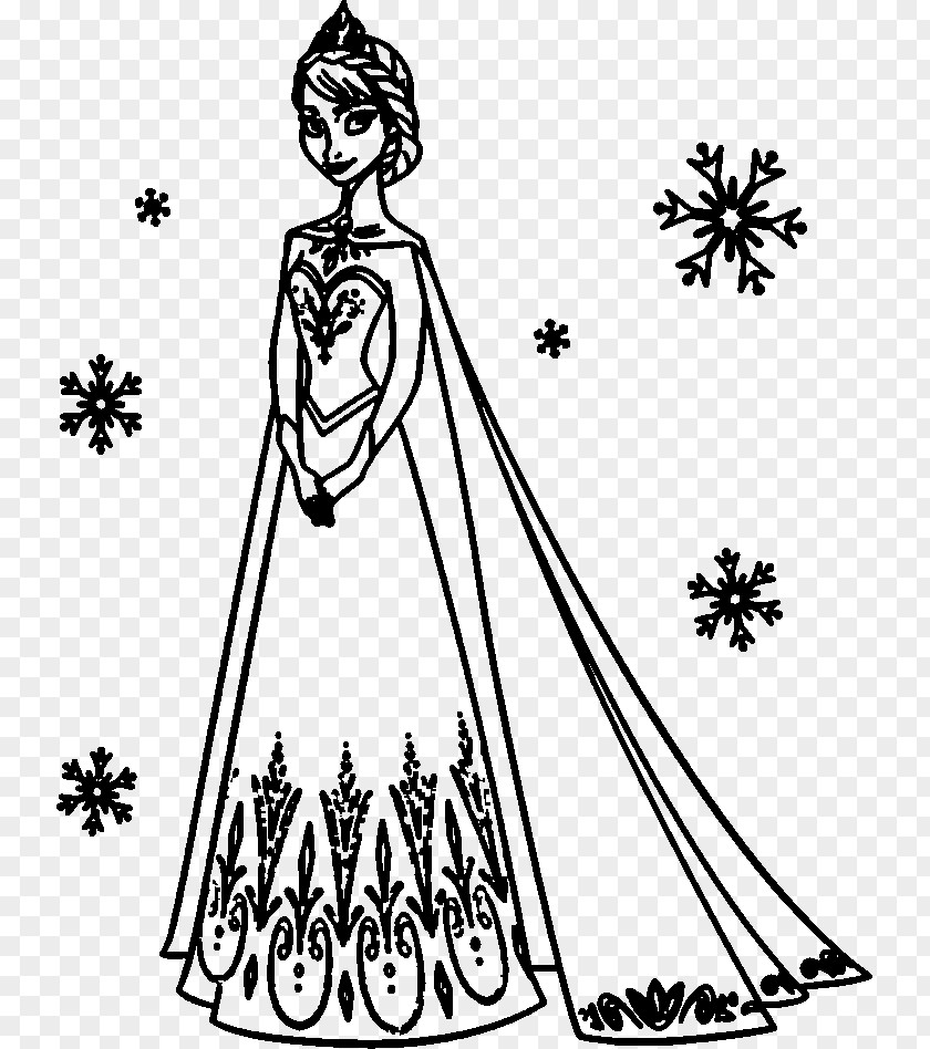 Elsa Anna Olaf Coloring Book Drawing PNG