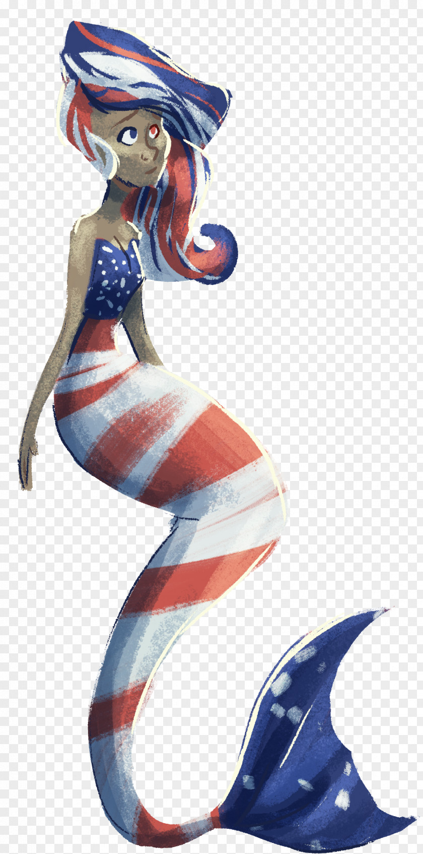 Rememberence Illustration Pin-up Girl Mermaid Costume Design Figurine PNG