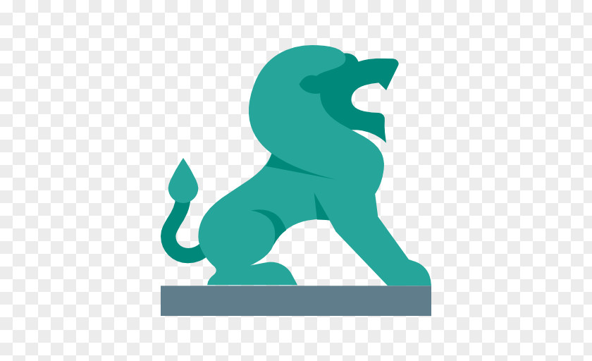 Colored Lion Equestrian Statue PNG