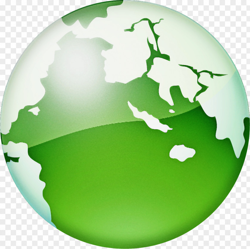 Green Globe World Earth Logo PNG