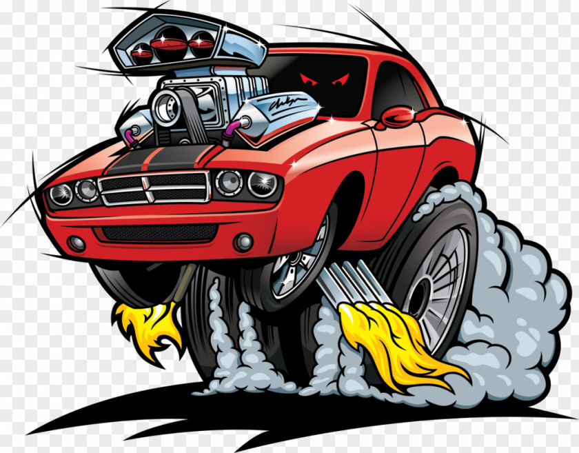 Car Cartoon Detroit Autorama Chevrolet Camaro Plymouth Barracuda Hot Rod PNG