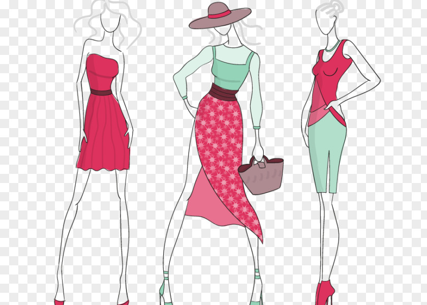 Design Fashion Illustration Model PNG