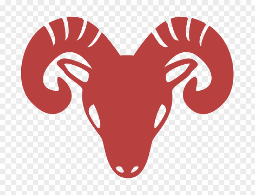 Goat Icon Aries Zodiac Symbol Of Frontal Head Signs PNG