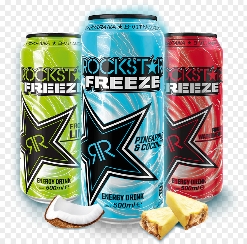 Watermelon Pineapple Energy Drink Aluminum Can Fizzy Drinks Tin Rockstar PNG