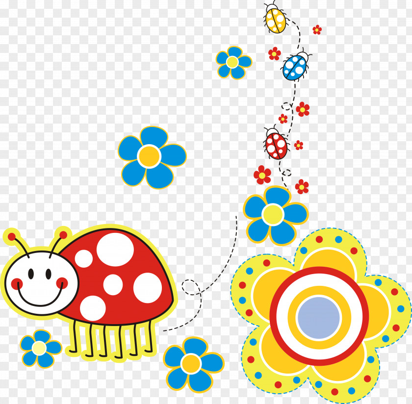 Cartoon Ladybug T-shirt Paper Button Printing Child PNG