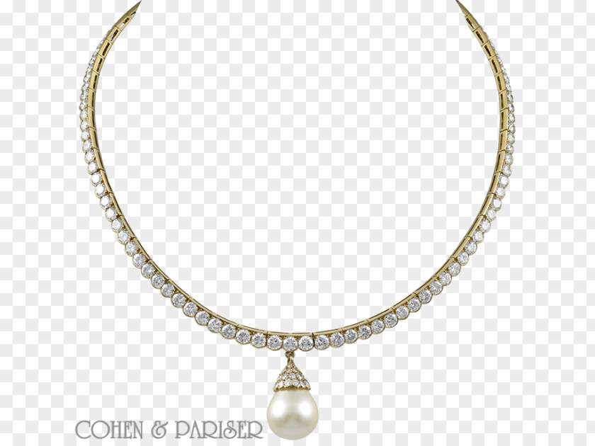 Necklace Pearl Carat Diamond Topaz PNG