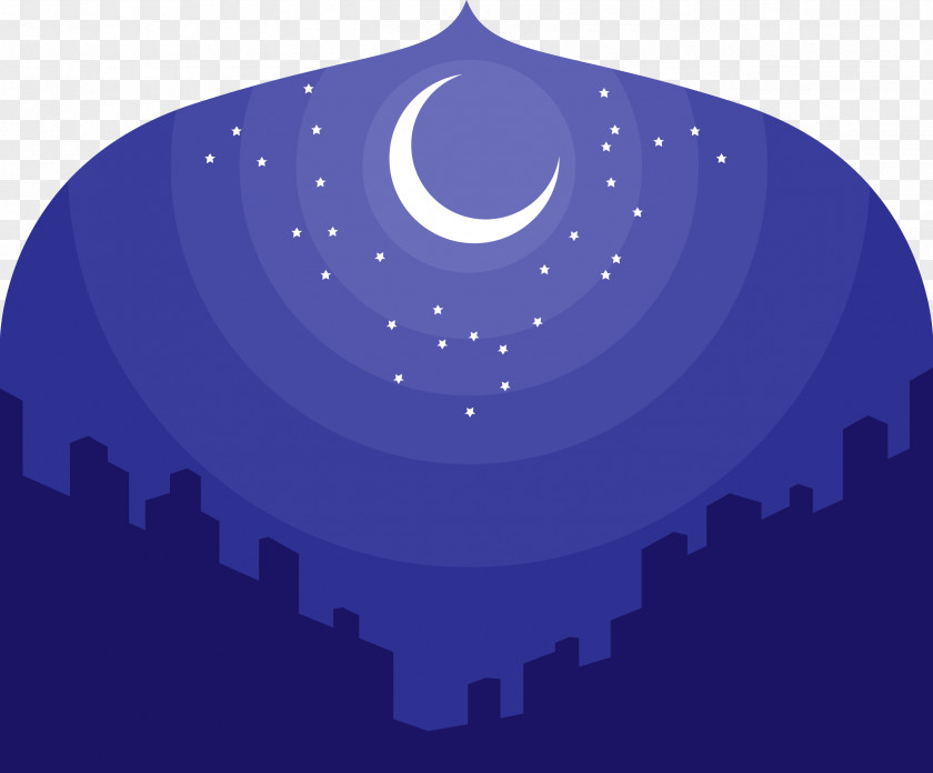 Hand Painted Night Muslims Decorative Vector Muslim Euclidean Icon PNG