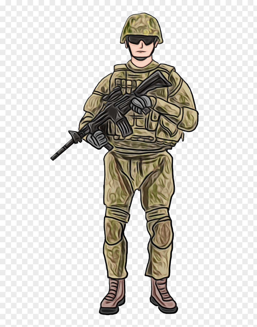 Machine Gun Military Person Cartoon PNG