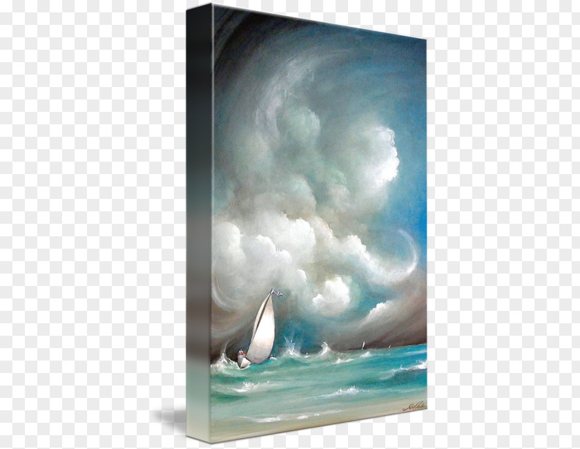 Stormy Sea Painting Gallery Wrap Picture Frames Modern Art Canvas PNG