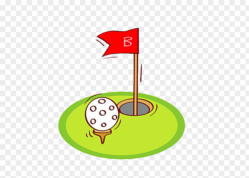 Hand-painted Golf Course Ball PNG