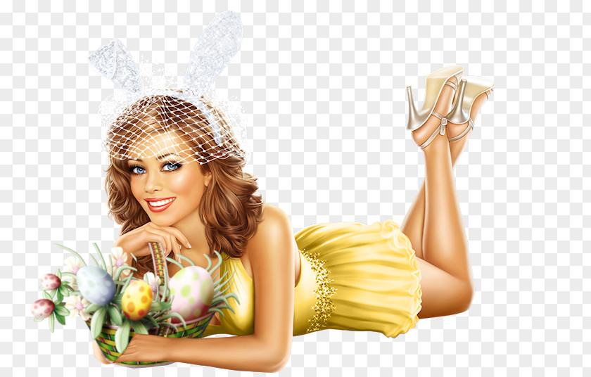 Pretty Women Easter Bunny Woman Бойжеткен PNG