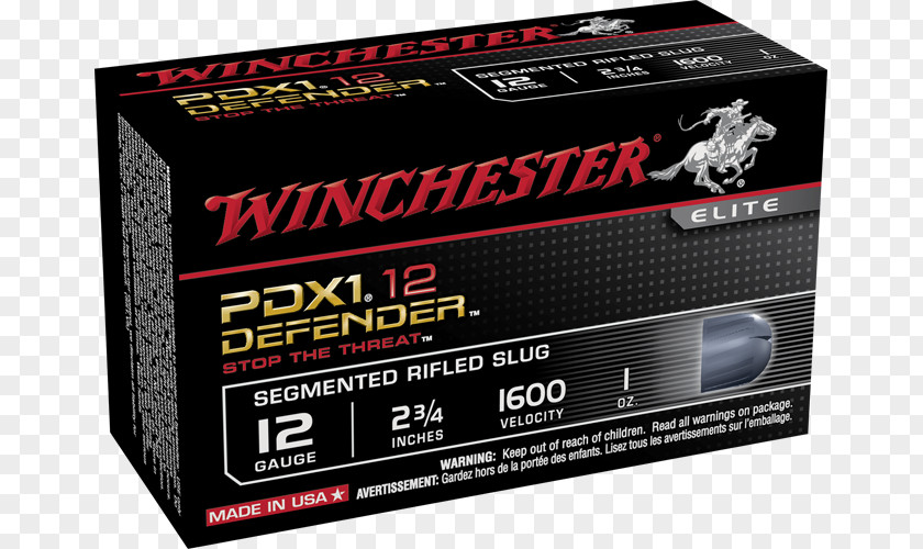Ammunition Shotgun Slug Winchester Repeating Arms Company Calibre 12 PNG