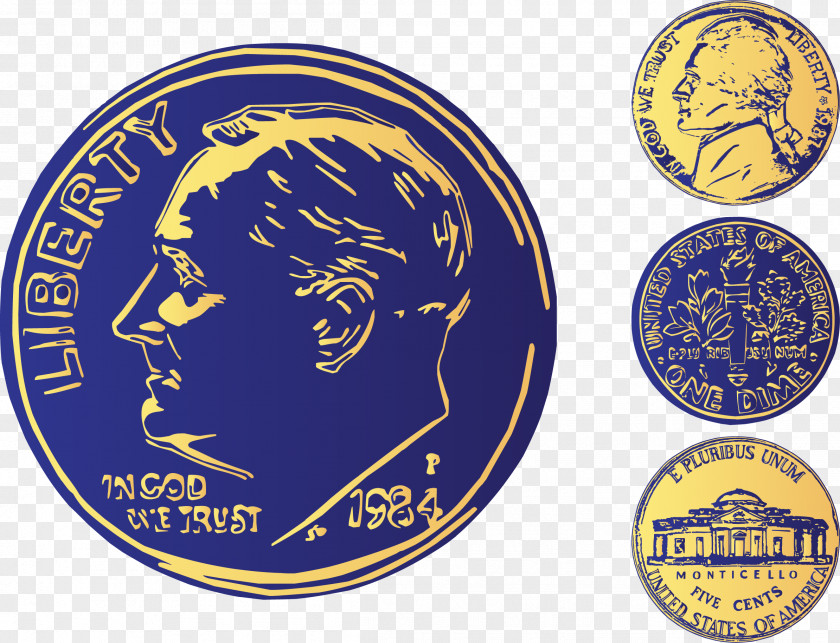 Dollar Coin Vector Gold PNG