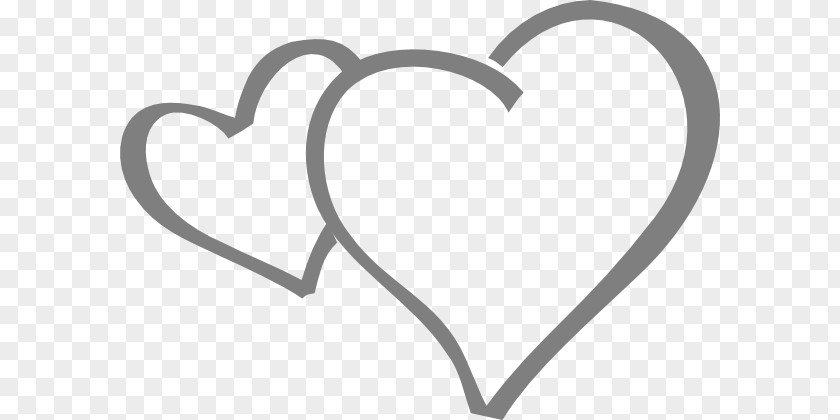 Hearts Black And White Grey Heart Clip Art PNG