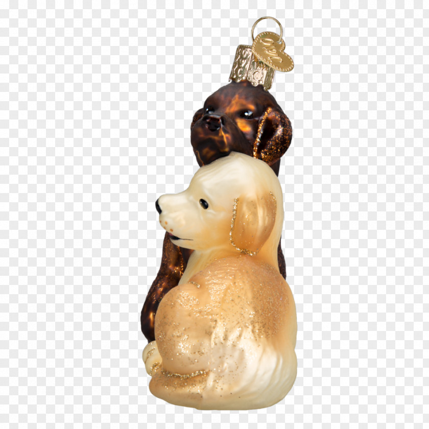Puppy Love Dog Christmas Ornament Duck Glass Figurine PNG