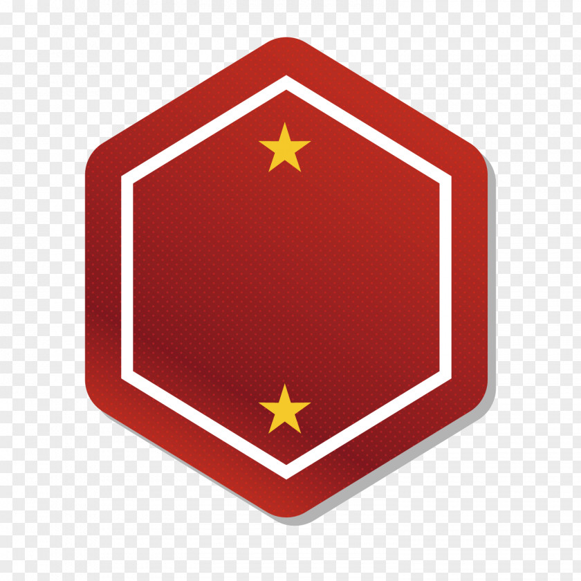 Red Hexagon Label Logo PNG