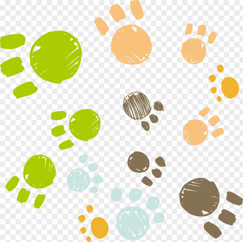 Footprints Vector Material Cartoon Puppy Dog Cat Animal PNG