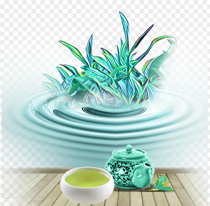 Green Tea Life Poster PNG