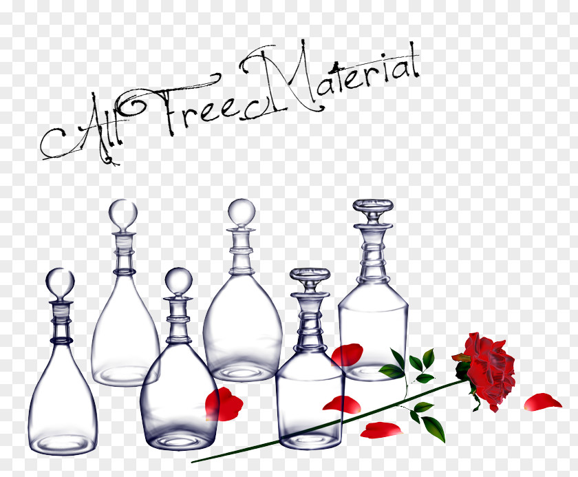 Rose Perfume Bottle Pattern Clip Art PNG